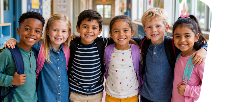 Children learning with tech